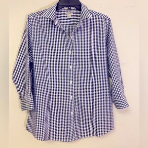 Vintage L.L. Bean Tailored Gingham Blouse